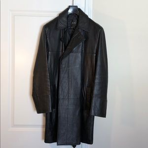 Men’s leather trench coat